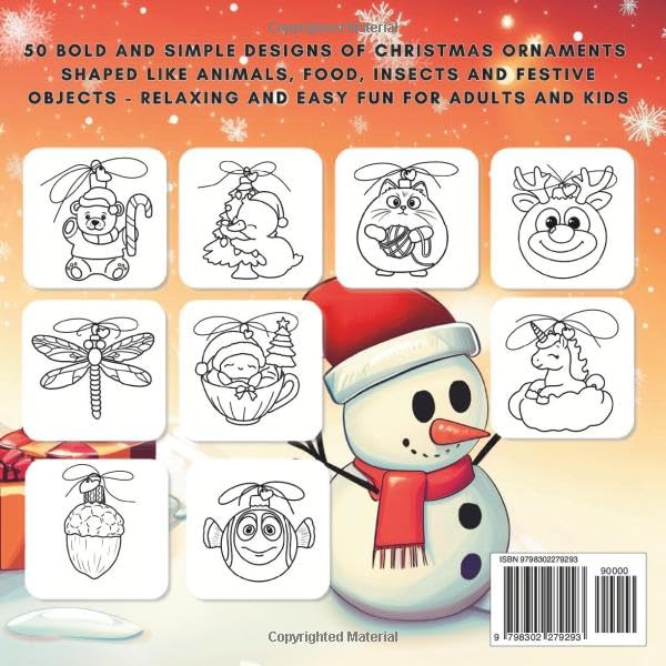 Cute and Cozy Christmas Ornaments - Paperback Coloring Book
