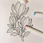 Blooming World - Cardstock Coloring Book (170 GSM Premium Bond, Top Wire-O binding, Black Lines)