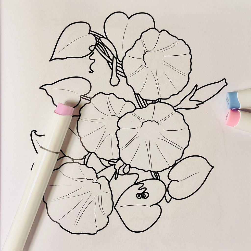 Blooming World - Paperback Coloring Book (Amazon Edition, 74-90 GSM)