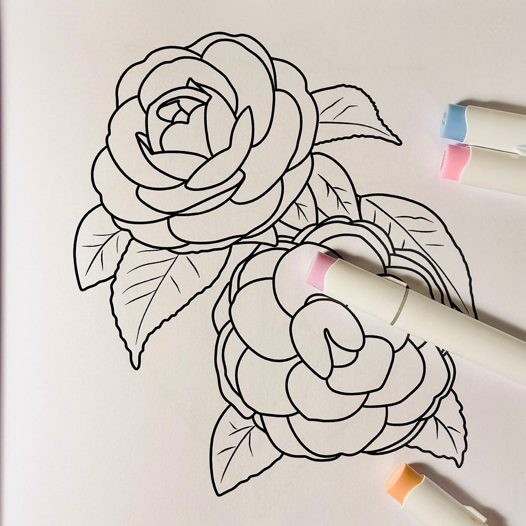 Blooming World - Paperback Coloring Book (Amazon Edition, 74-90 GSM)