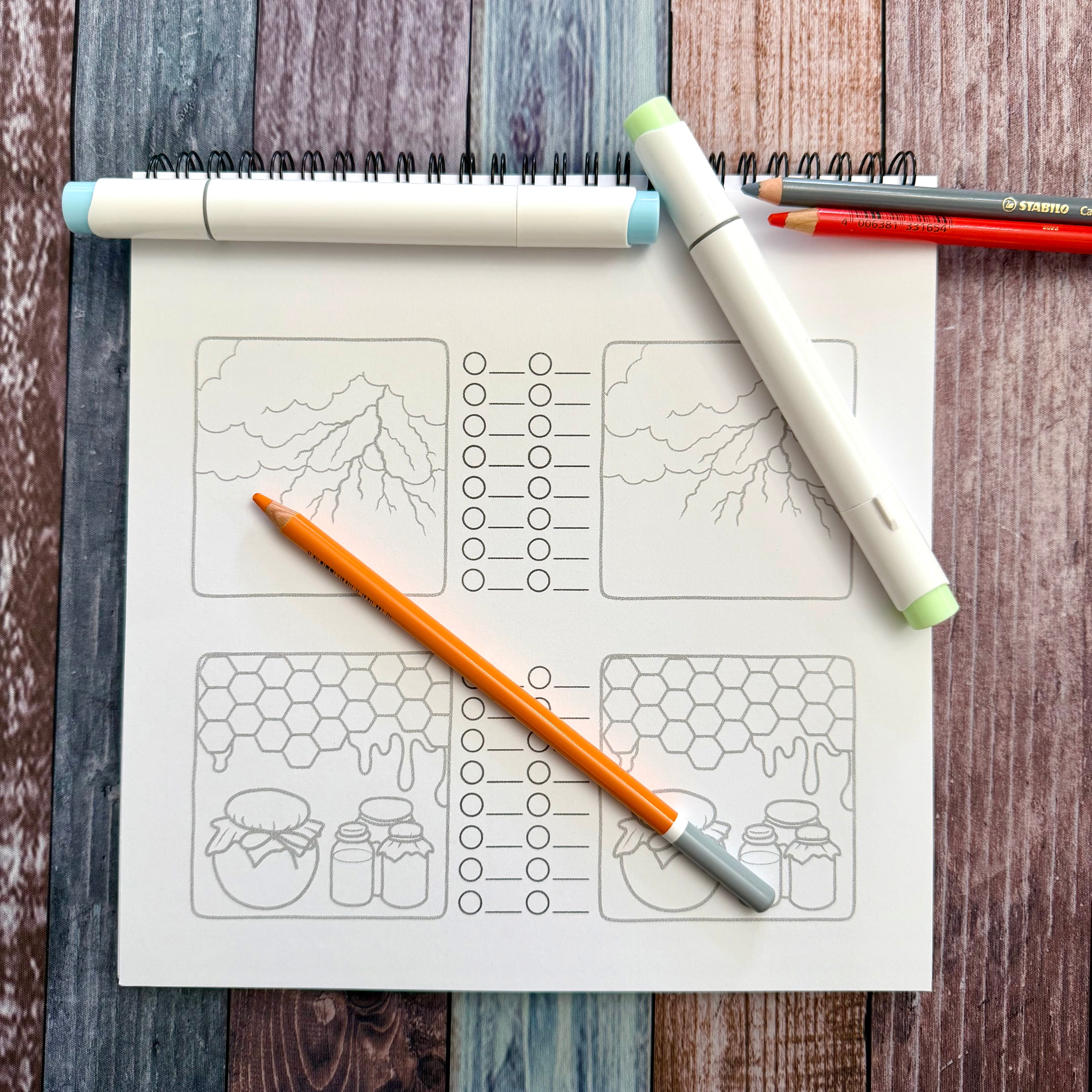 Love Means - Coloring Book - 170 GSM Premium Bond, Top Wire-O binding, Gray Lines