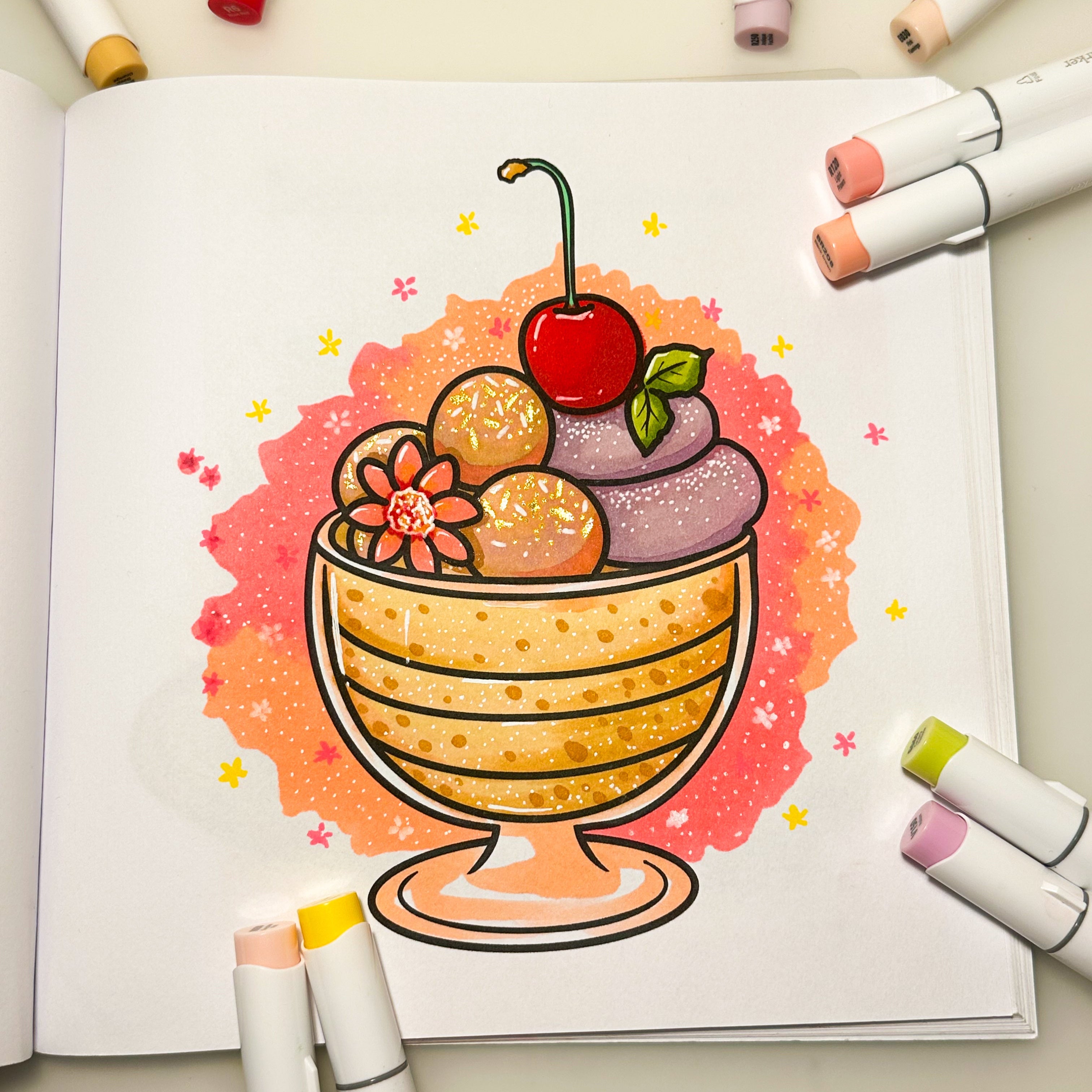 Sweets World - Cardstock Coloring Book (170 GSM Premium Bond, Top Wire-O binding, Black Lines) (Copy)