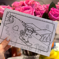 Digital Download - Love Means - Snowboarder Coloring Card