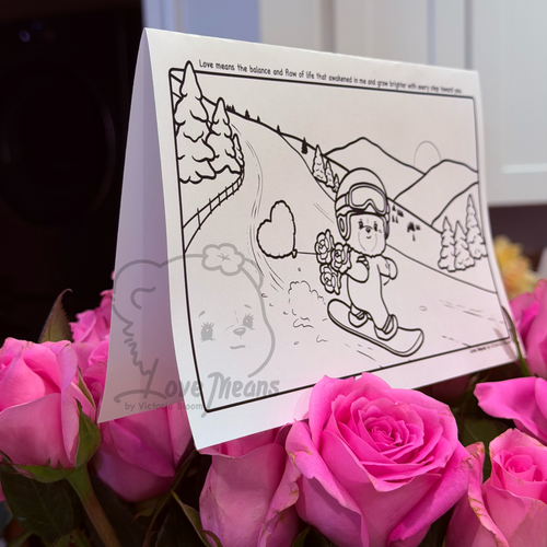 Digital Download - Love Means - Snowboarder Coloring Card