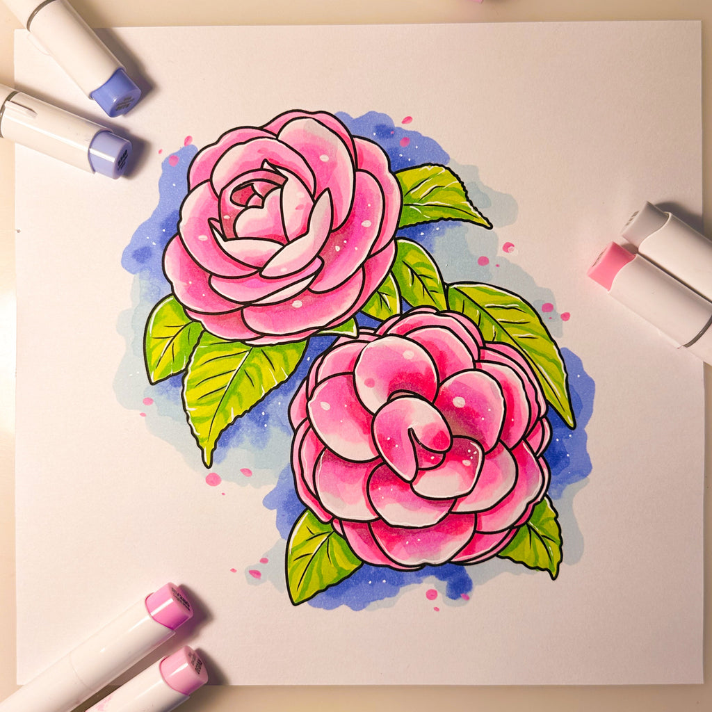 Blooming World - Cardstock Coloring Book (170 GSM Premium Bond, Top Wire-O binding, Black Lines)