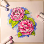 Blooming World - Cardstock Coloring Book (170 GSM Premium Bond, Top Wire-O binding, Black Lines)
