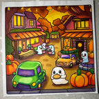 Ghosty Cuties - Cardstock Coloring Book - 170 GSM Premium Bond, Top Wire-O binding, Gray Lines