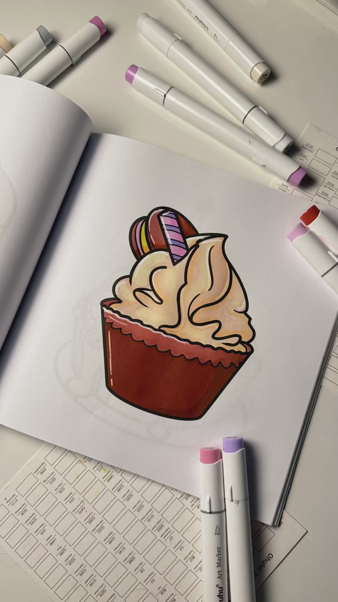 Sweets World - Cardstock Coloring Book (170 GSM Premium Bond, Top Wire-O binding, Black Lines) (Copy)