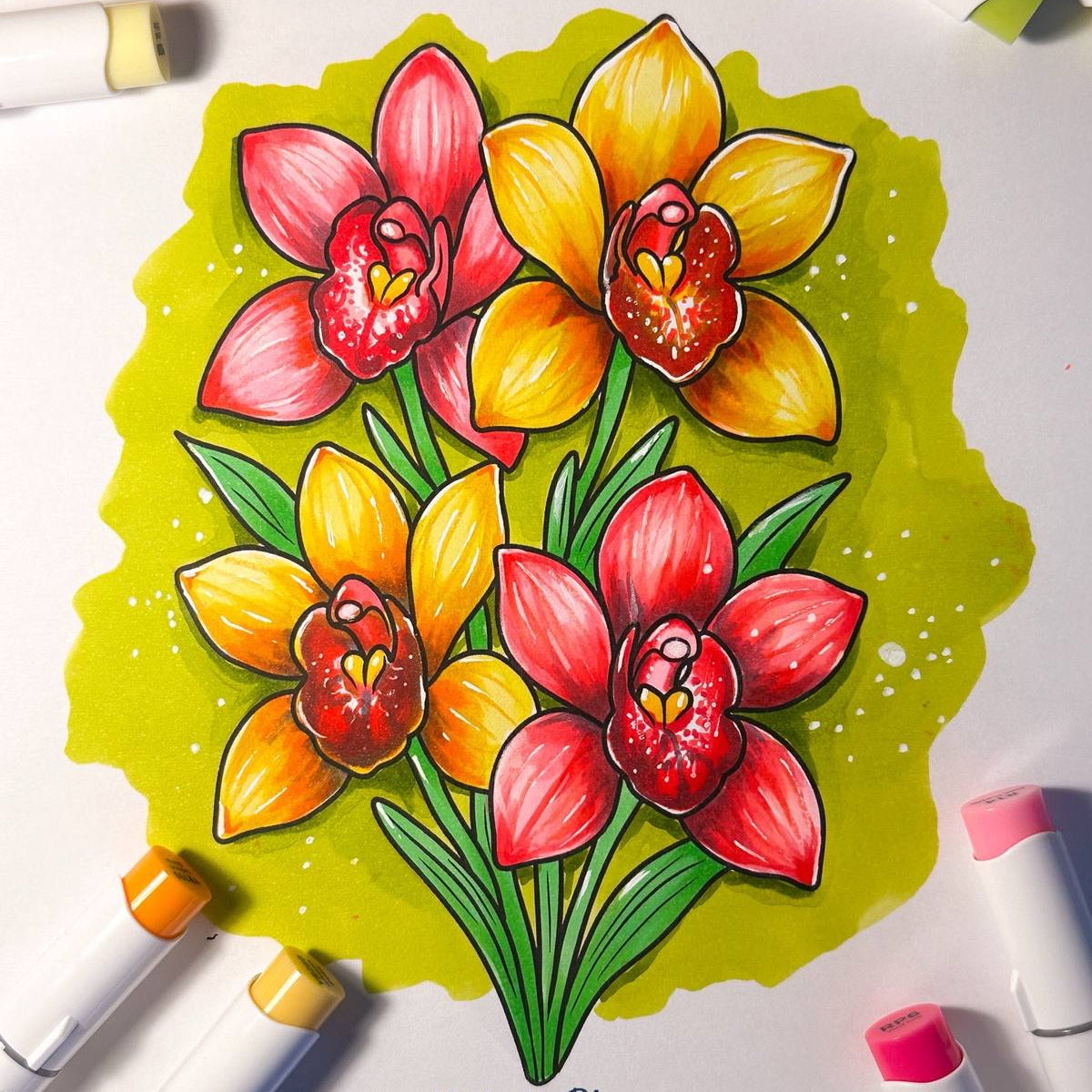 Blooming World - Cardstock Coloring Book (170 GSM Premium Bond, Top Wire-O binding, Black Lines)